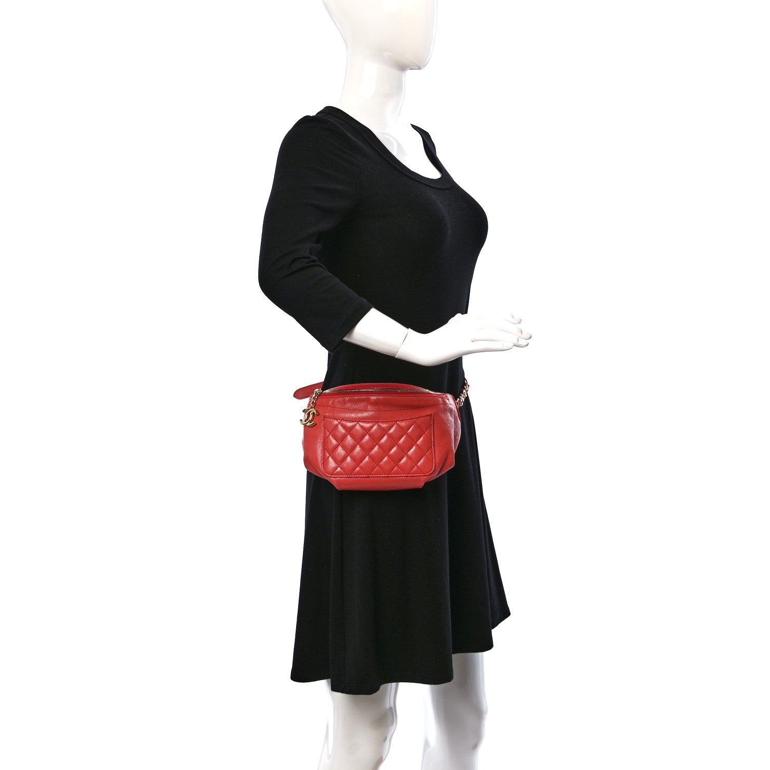 Chanel Crumpled Glazed Lambskin Quilted Waist Bag Fanny Pack Pink 2 of 9