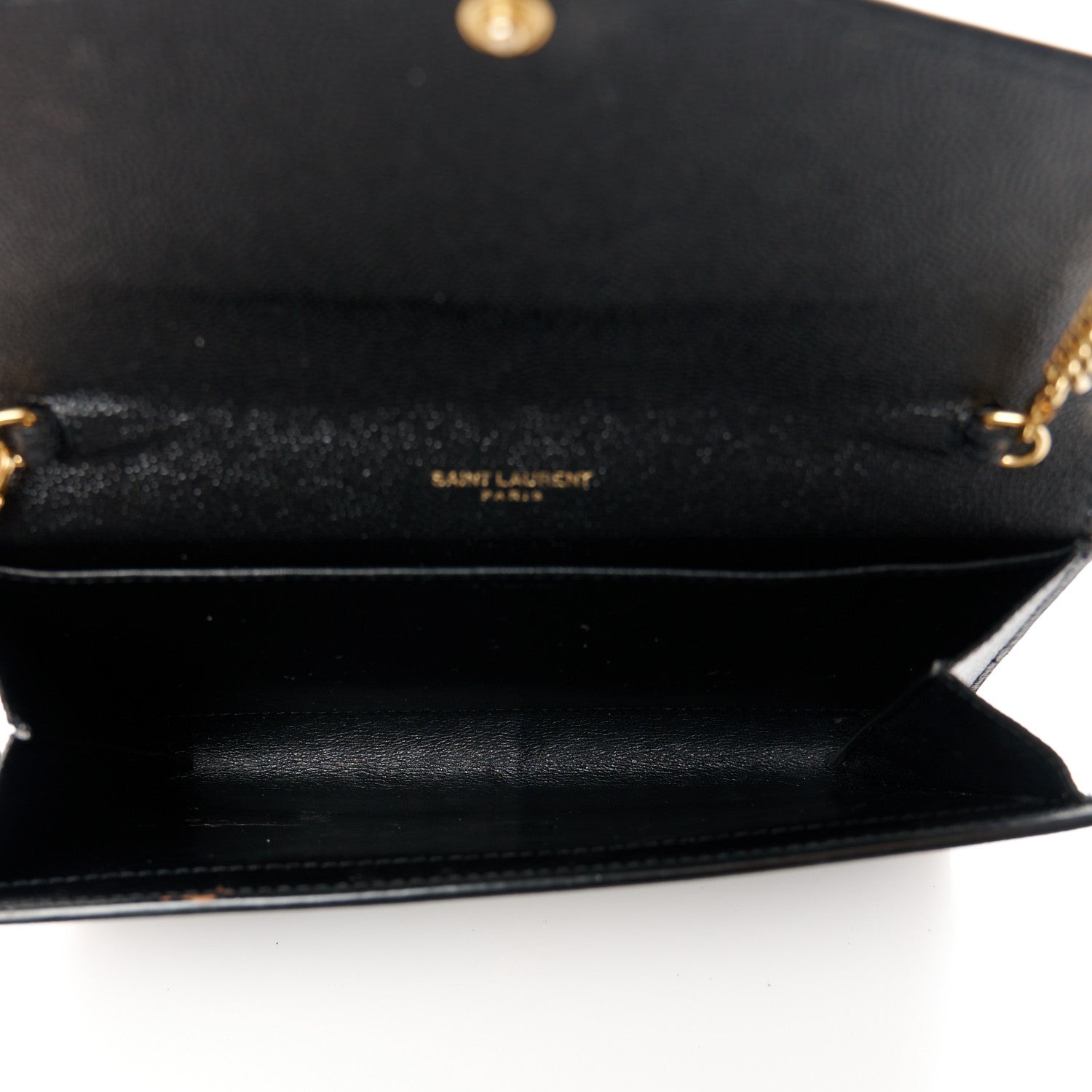 Saint Laurent Grain De Poudre Uptown Chain Wallet Black 5 of 11