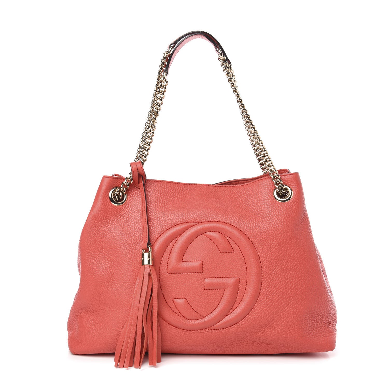 Gucci Pebbled Calfskin Medium Soho Chain Shoulder Bag Begonia Pink 1 of 10