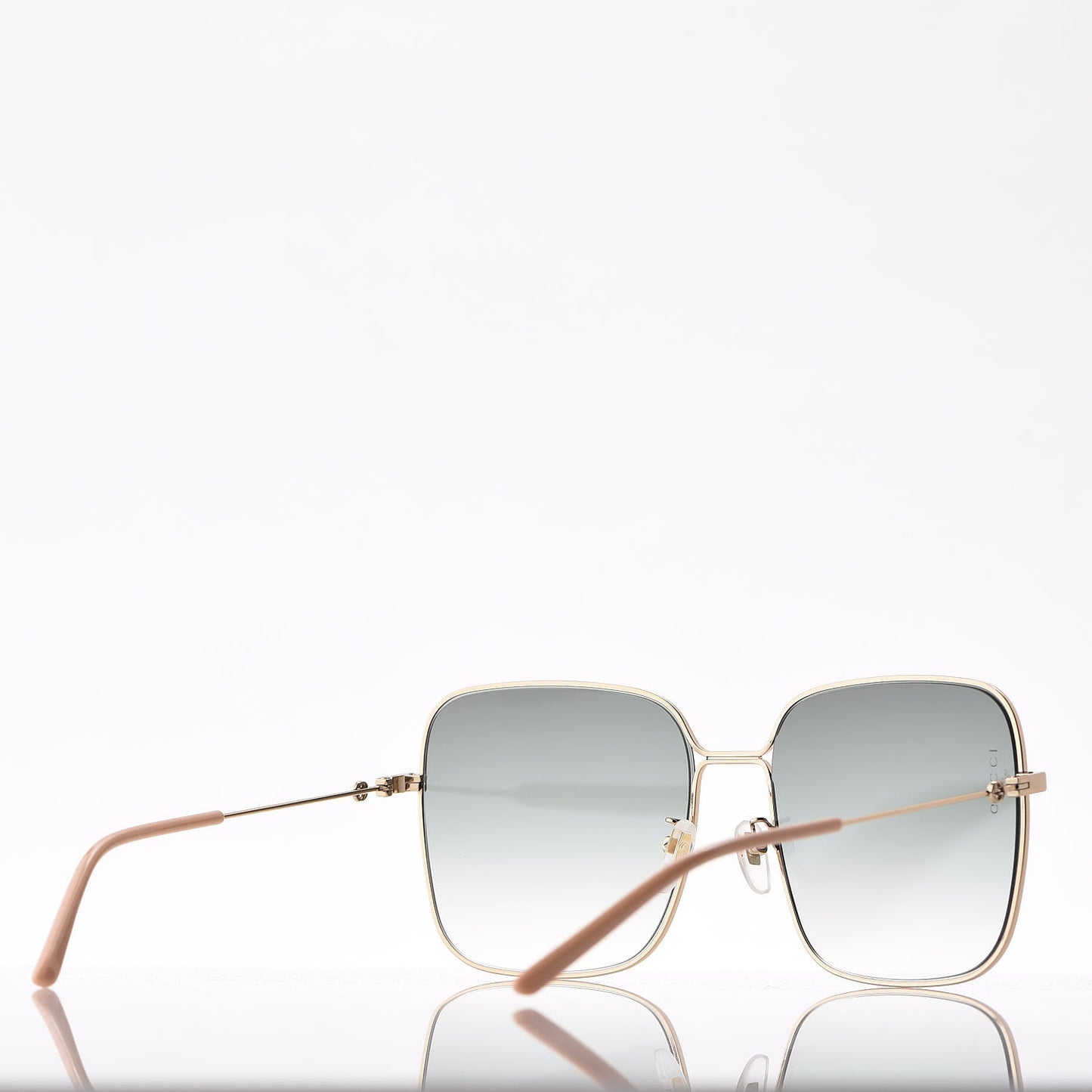 Metal Square Frame Sunglasses GG0443S Gold Grey