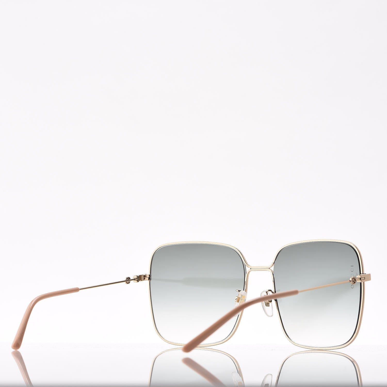 Gucci Metal Square Frame Sunglasses GG0443S Gold Grey 4 of 8