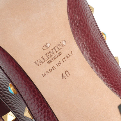 Valentino Garavani Pebbled Calfskin Rockstud Rolling 100mm Pumps 40 Rubin 7 of 8