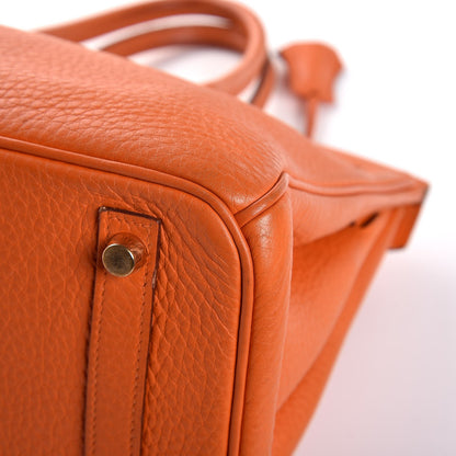 Hermes Taurillon Clemence Birkin 30 Orange 36 of 39