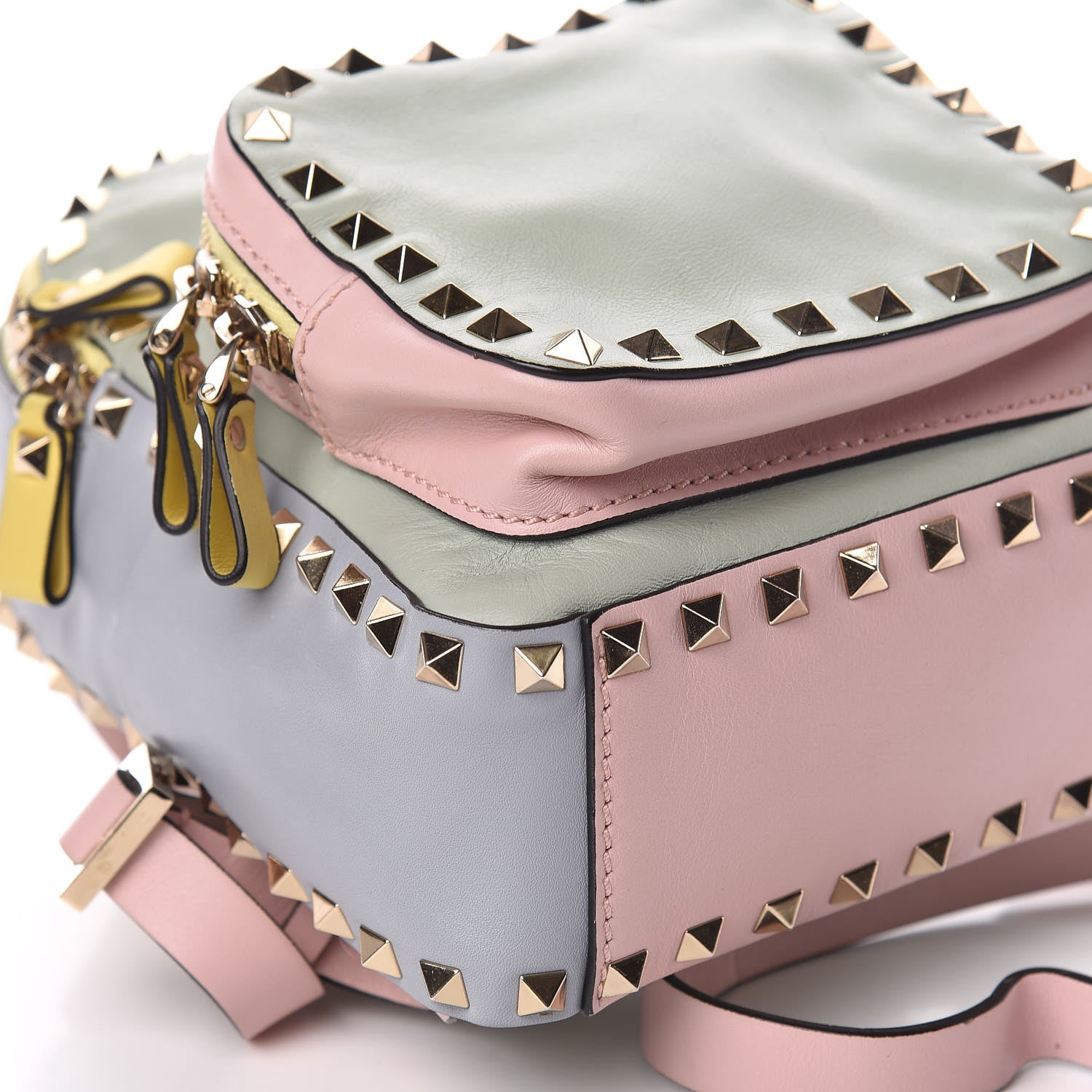 Valentino Garavani Calfskin Watercolor Mini Rockstud Backpack Rose Green Yellow Sky 5 of 10