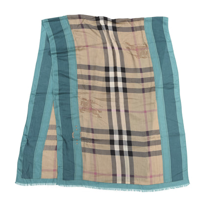 Burberry Modal Cashmere Haymarket Check Scarf Kelly Green 2 of 4