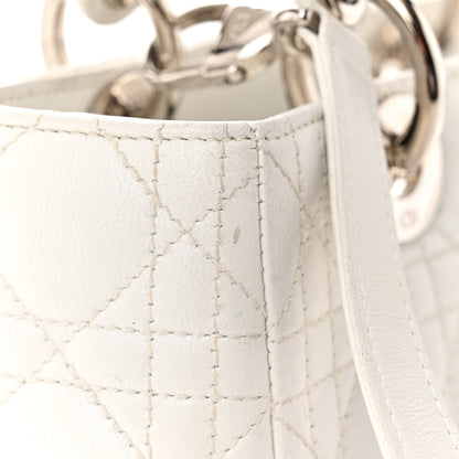 Christian Dior Lambskin Cannage Medium Lady Dior White 12 of 17