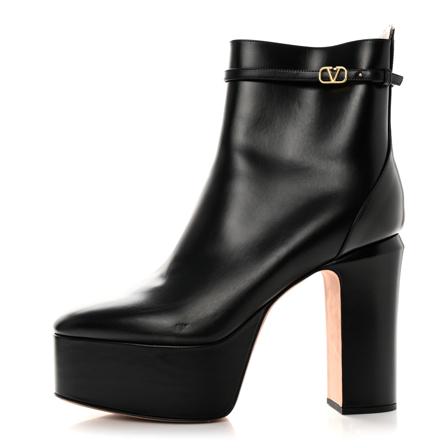 Valentino Garavani Calfskin Tan-Go Platform 50/120mm Ankle Boots 40 Black 1 of 19