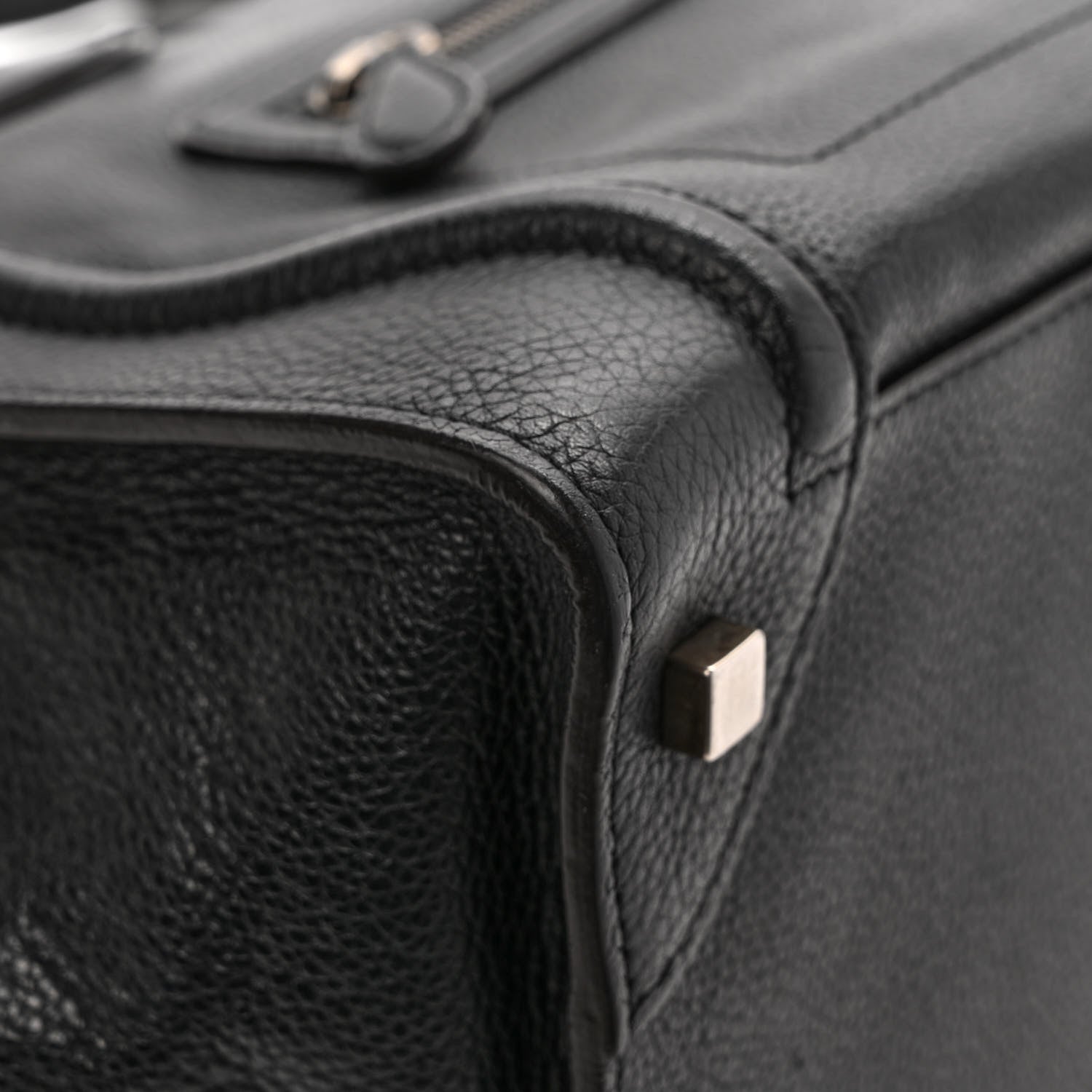 Celine Drummed Calfskin Mini Luggage Black 11 of 12