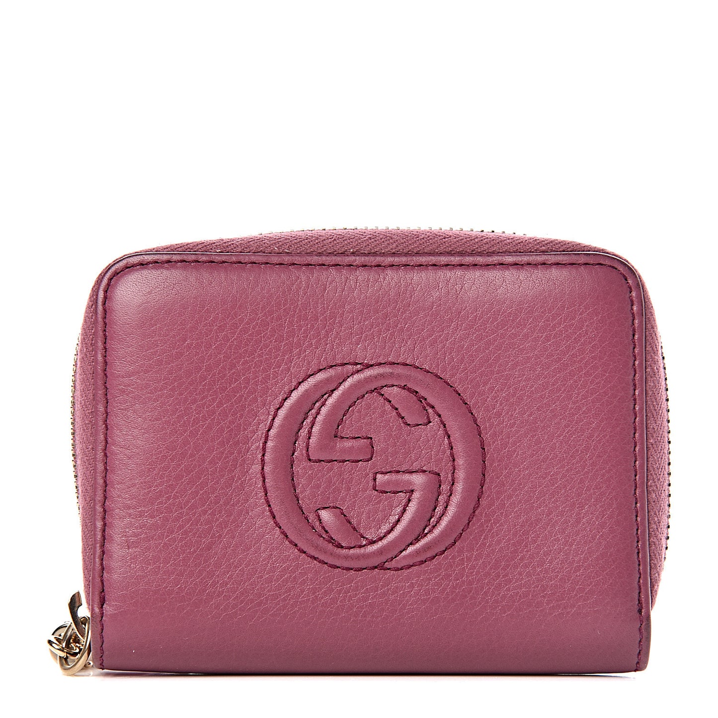 Pebbled Calfskin Soho Compact Disco Zip Around Wallet Peonia Flower