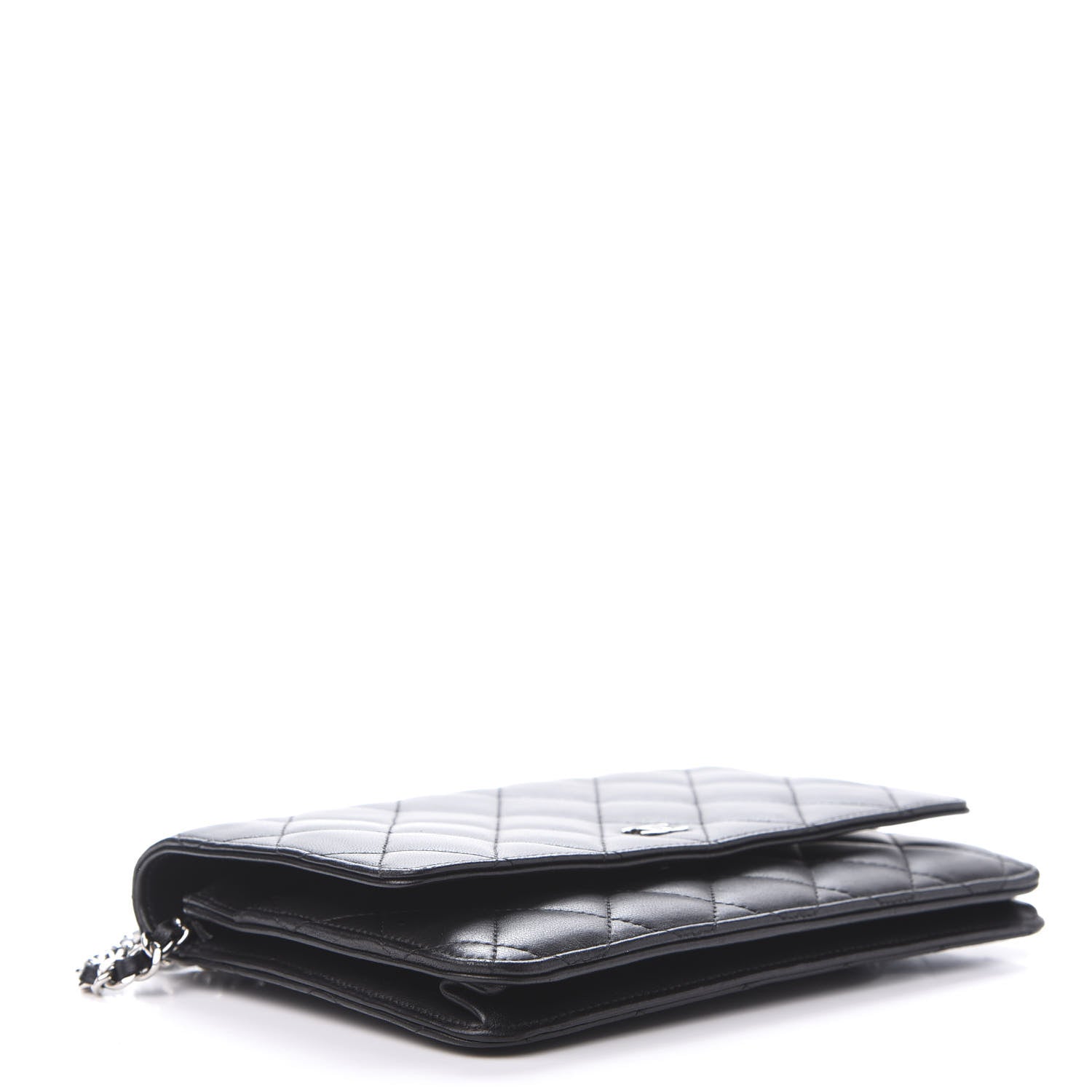 Chanel Lambskin Quilted Wallet On Chain WOC Black 4 of 13