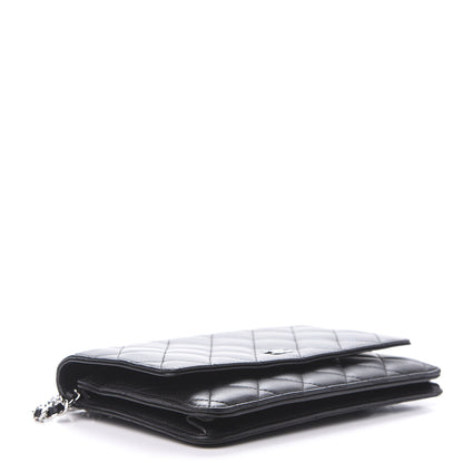 Chanel Lambskin Quilted Wallet On Chain WOC Black 4 of 13