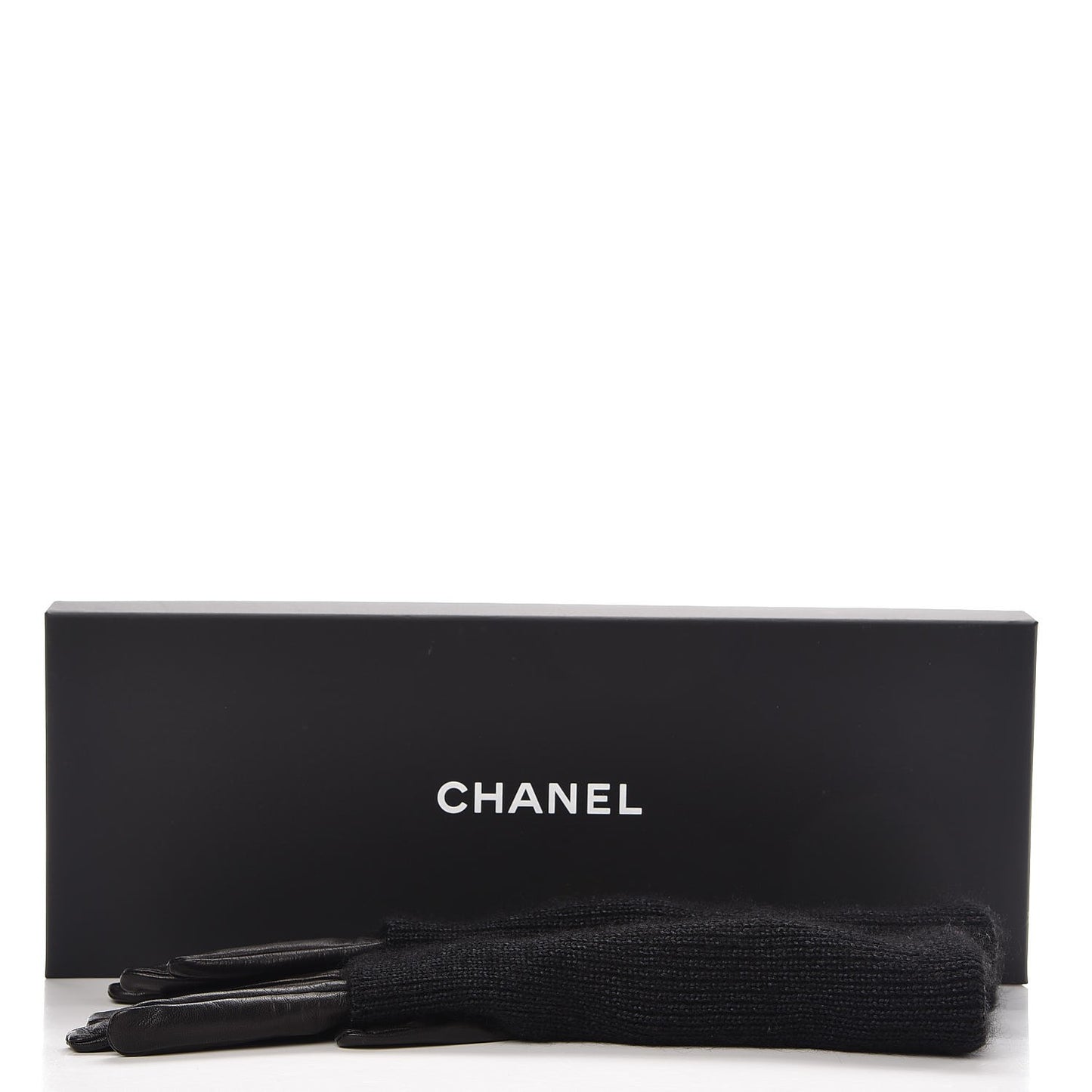 Lambskin Knit Gloves 8 Black