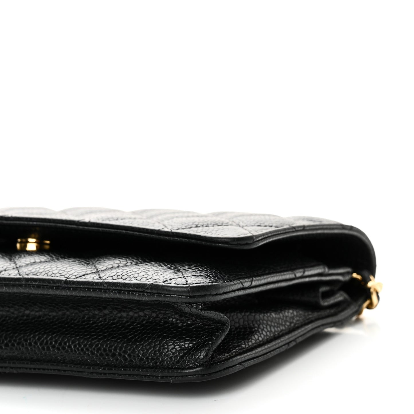 Caviar Quilted Wallet on Chain WOC Black