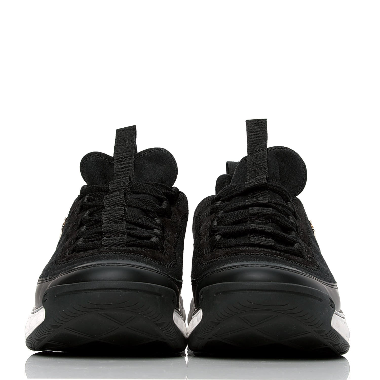 Chanel Velvet Calfskin Mixed Fibers CC Sneakers 40.5 Black 2 of 4