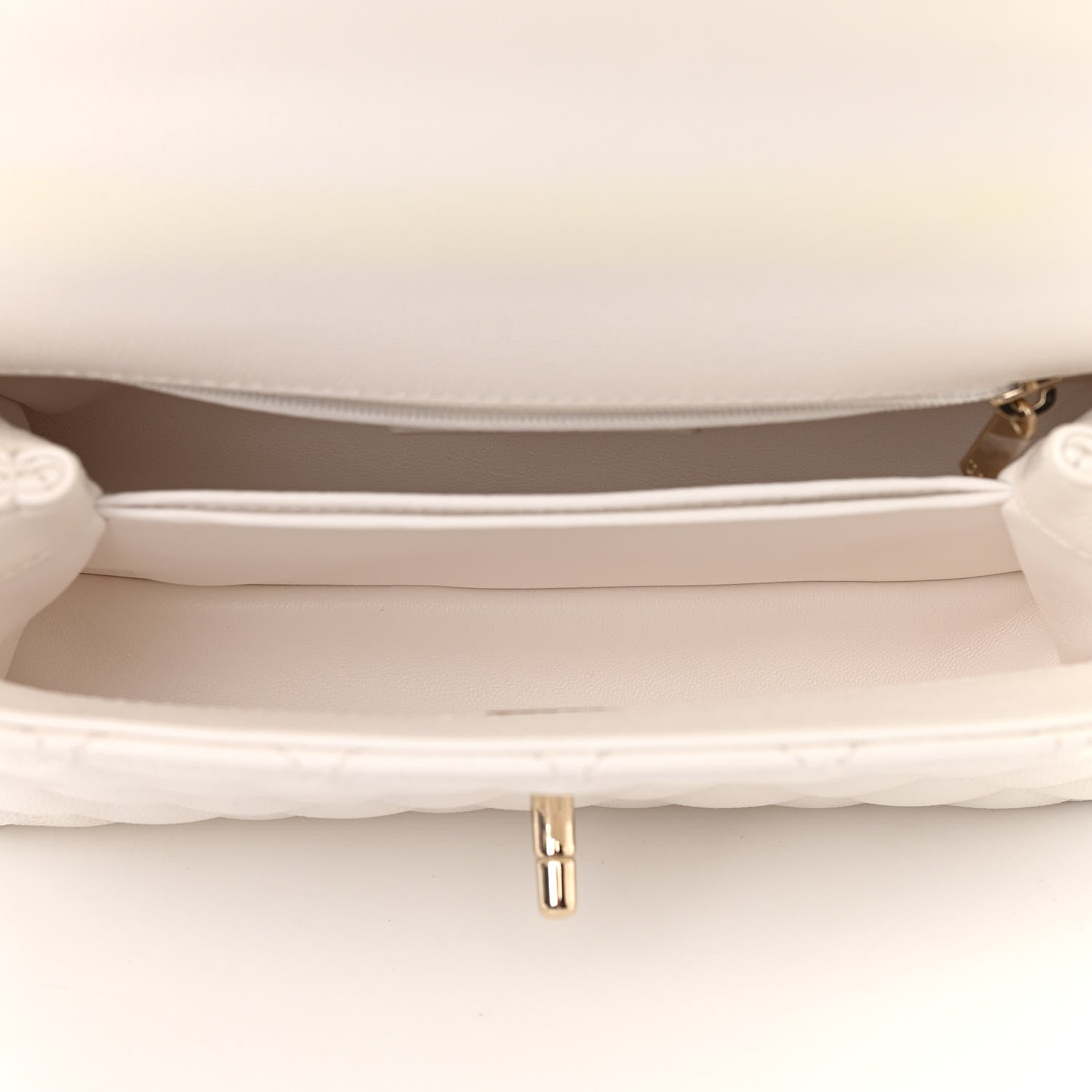 Chanel Caviar Quilted Mini Coco Handle Flap White 5 of 15