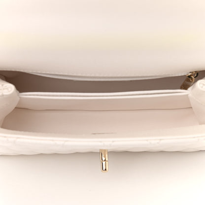 Chanel Caviar Quilted Mini Coco Handle Flap White 5 of 15