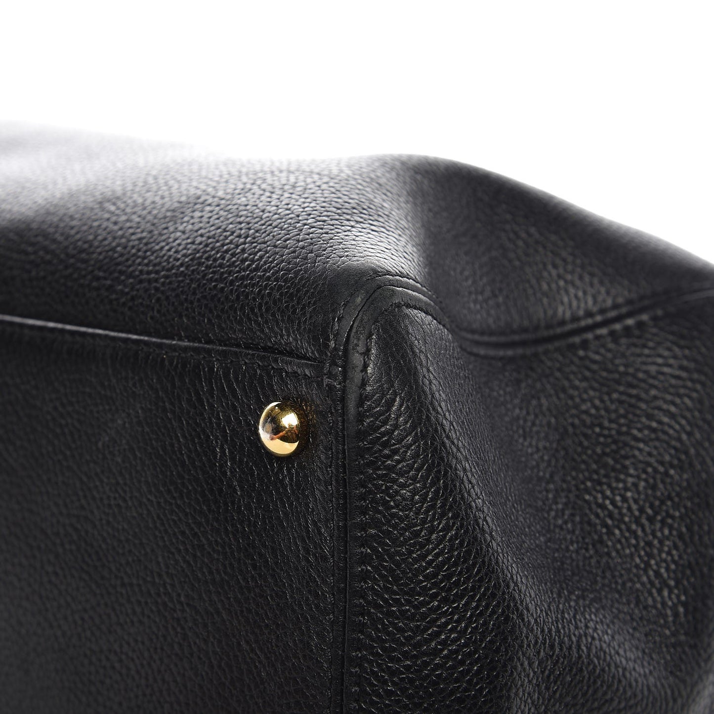 Calfskin Cerf Executive Shopper Tote Black