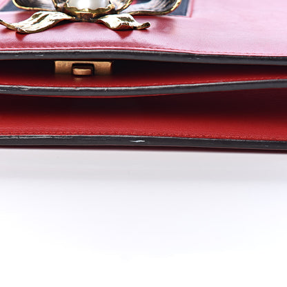 Gucci Calfskin Web Medium Peony Chain Shoulder Bag Red 13 of 16
