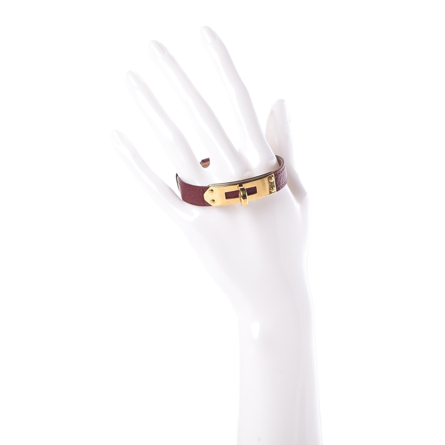 Hermes Stainless Steel Chevre de Coromandel 20mm Kelly Cadena Quartz Watch Rouge H 2 of 5