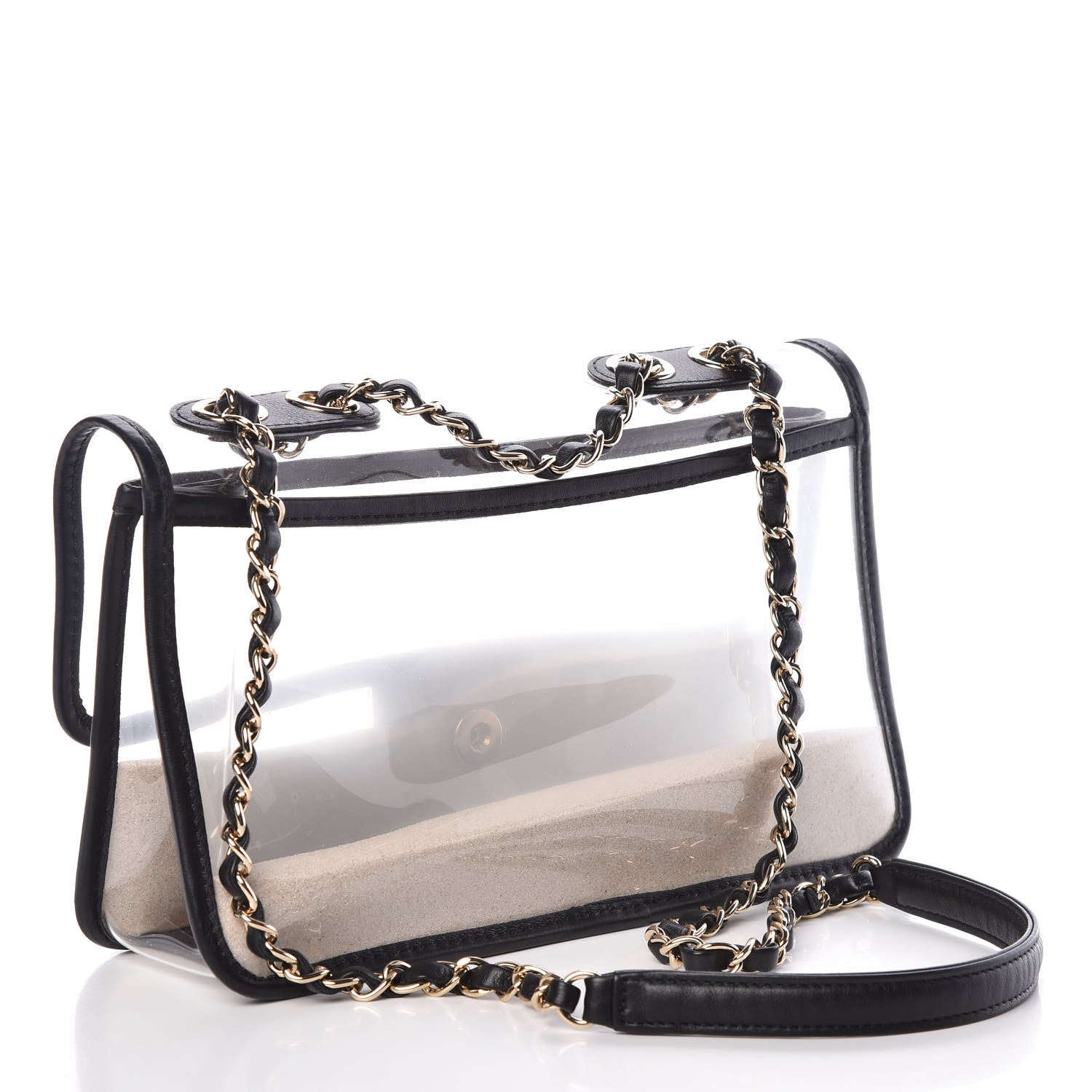 Chanel Lambskin PVC Medium Coco Sand Flap Black 3 of 10
