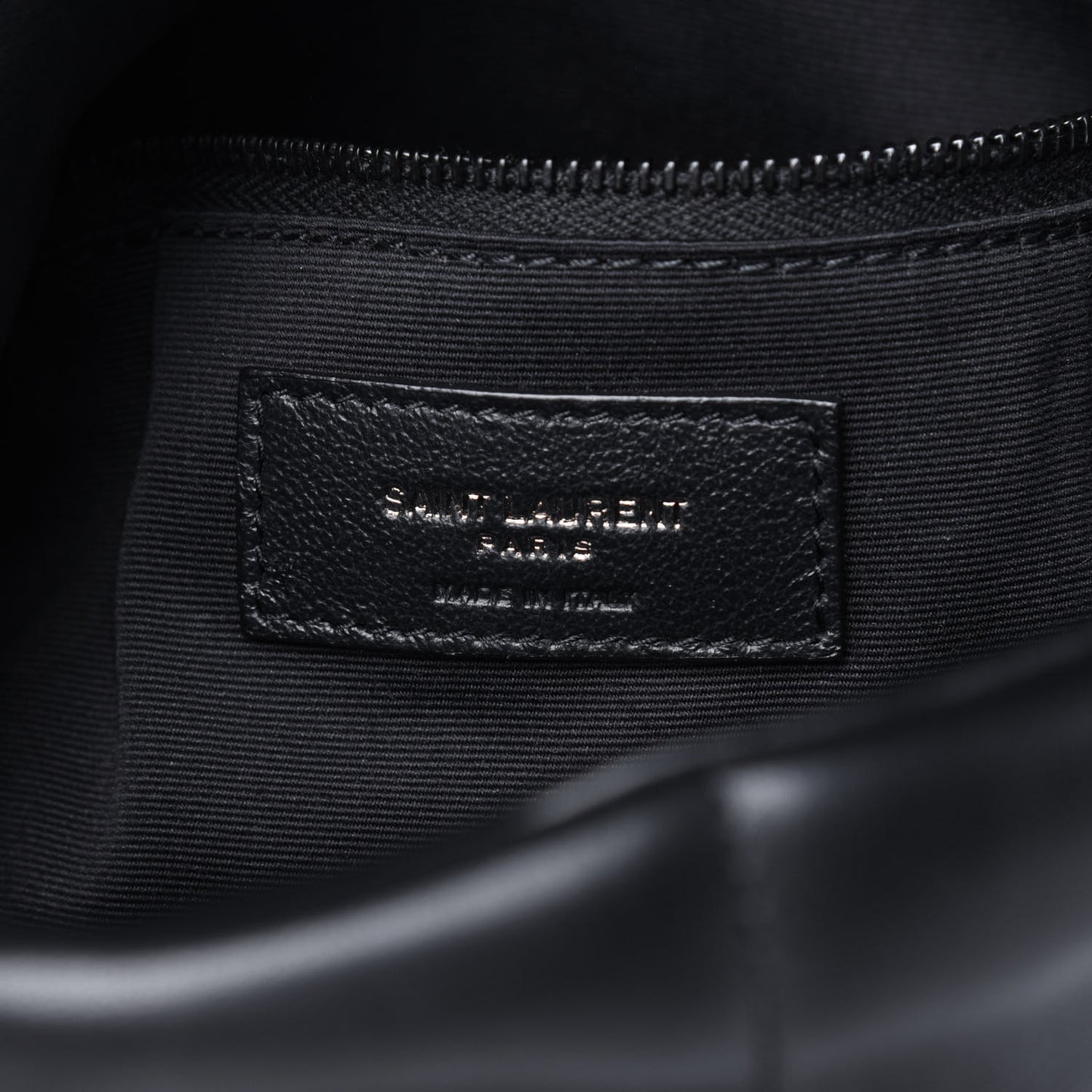 Lambskin Quilted Small Loulou Puffer Monogram Chain Satchel Black