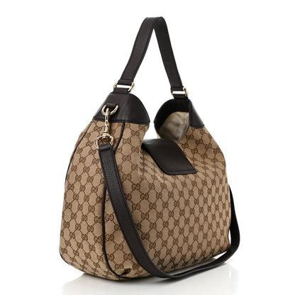 Gucci Monogram Web Medium Dressage Hobo Dark Brown 3 of 11