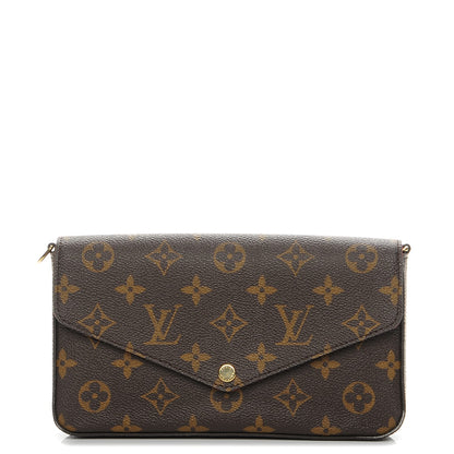 Louis Vuitton Monogram Pochette Felicie Chain Wallet Fuchsia 1 of 9