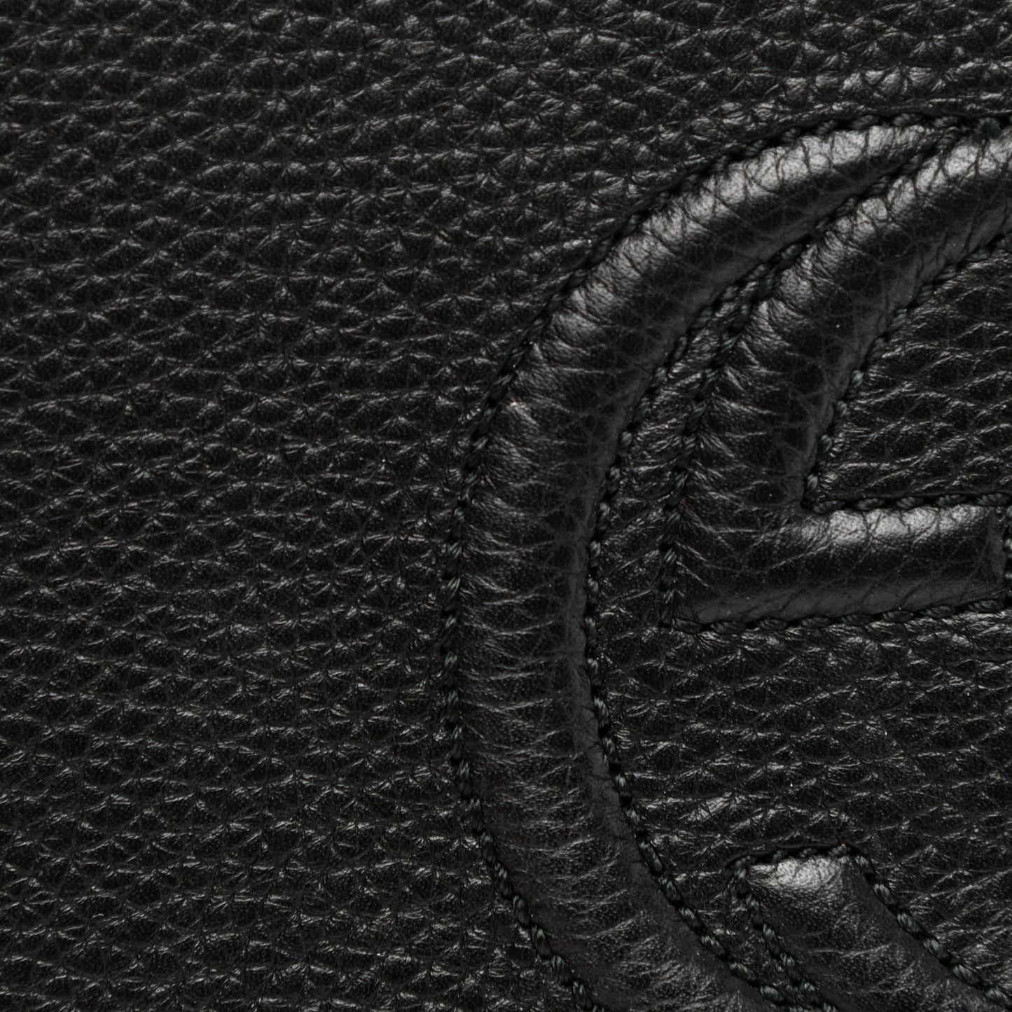 Pebbled Calfskin Medium Soho Flap Crossbody Black