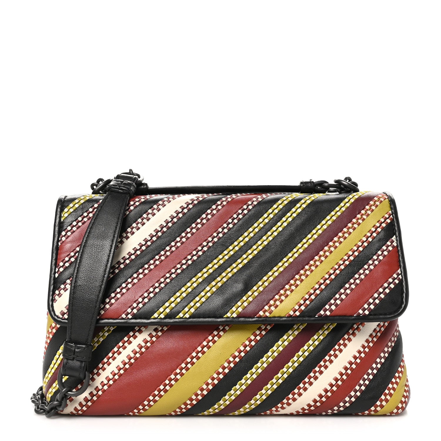 Bottega Veneta Nappa Intrecciato Embroidered Olimpia Red Green Multicolor 1 of 9