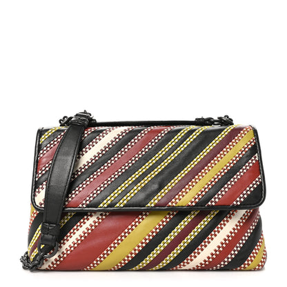 Bottega Veneta Nappa Intrecciato Embroidered Olimpia Red Green Multicolor 1 of 9