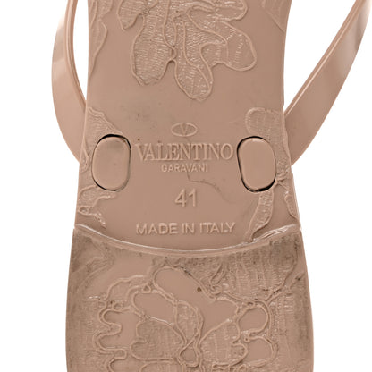 Valentino Garavani PVC Jelly Rockstud Bow Thong Sandals 41 Poudre 7 of 8