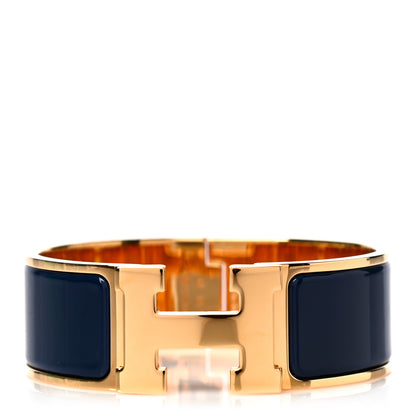 Hermes Enamel Wide Clic Clac H Bracelet PM Bleu Indigo 2 of 10