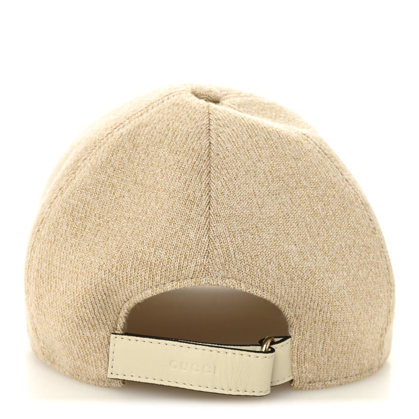 Wool Lame Double G Crystal Baseball Hat L Beige