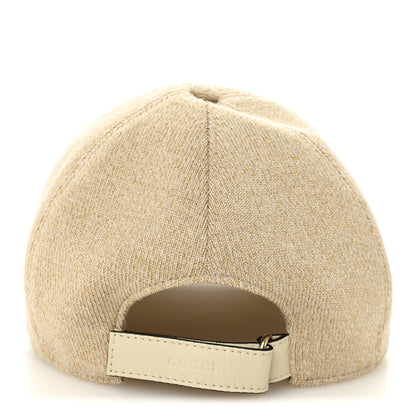Gucci Wool Lame Double G Crystal Baseball Hat L Beige 5 of 10