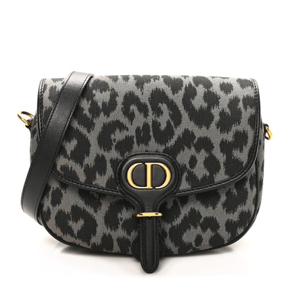 Christian Dior Canvas Mizza Embroidered Medium Bobby Flap Grey Black 1 of 11