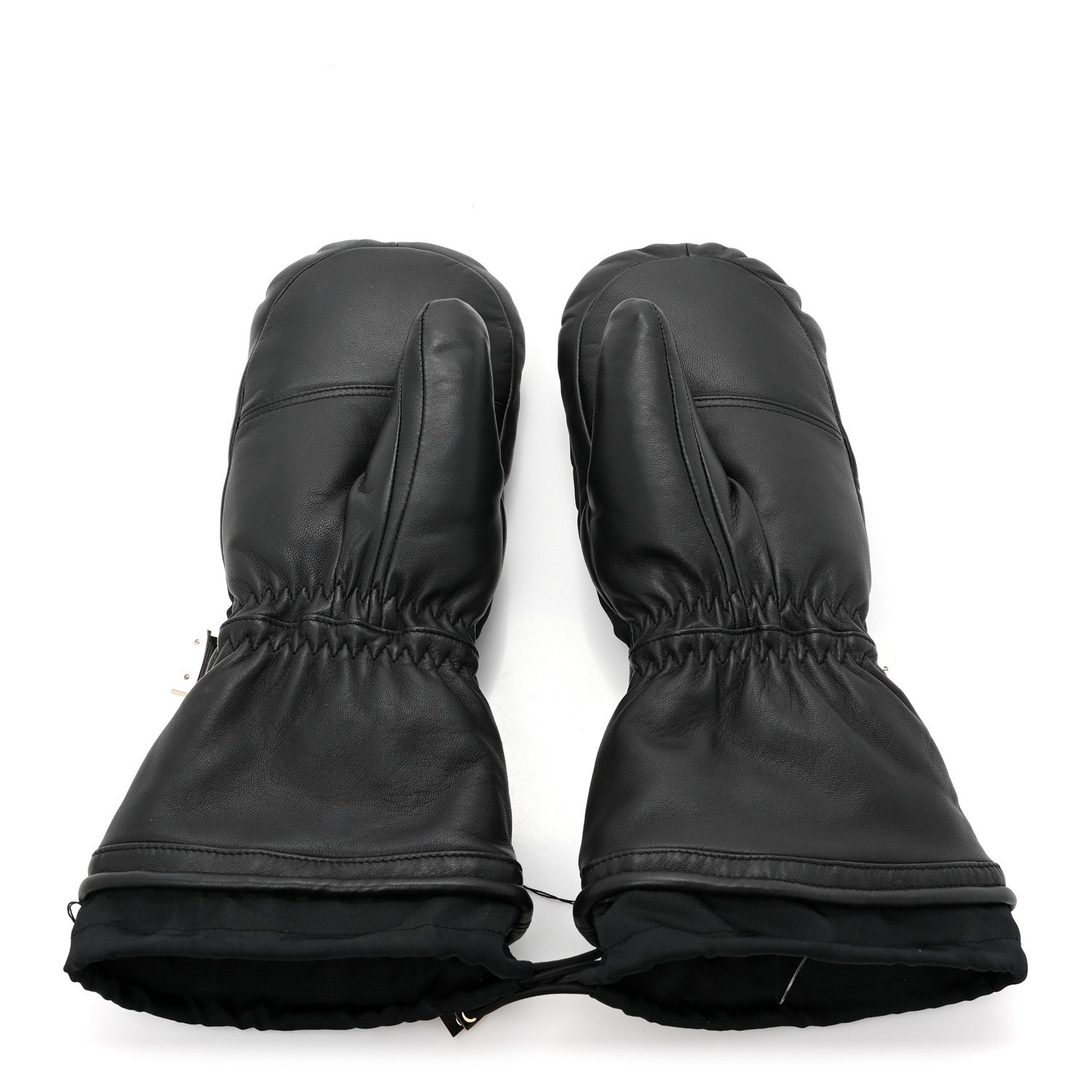 Chanel Lambskin Nylon CC Mittens M Black 2 of 4