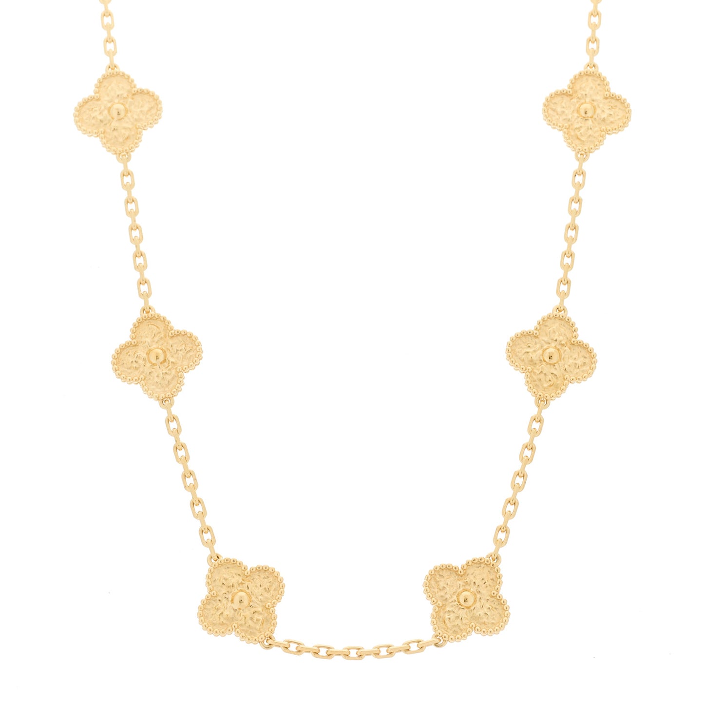 18K Yellow Gold 10 Motifs Vintage Alhambra Necklace