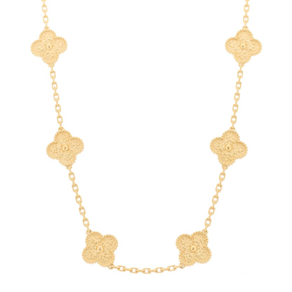 Van Cleef & Arpels 18K Yellow Gold 10 Motifs Vintage Alhambra Necklace 1 of 5