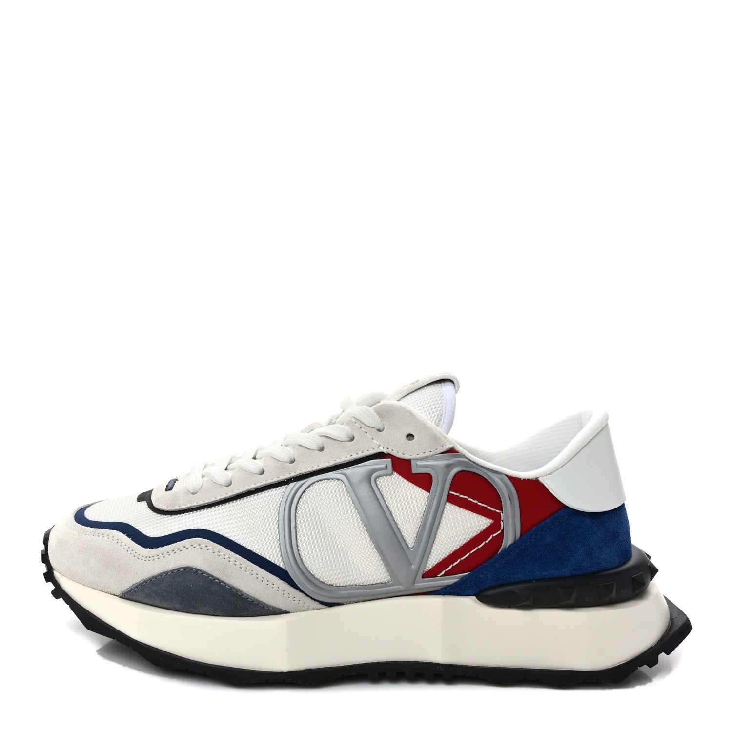 Valentino Garavani Fabric Suede Mens Netrunner Sneakers 43 White Multicolor 1 of 9