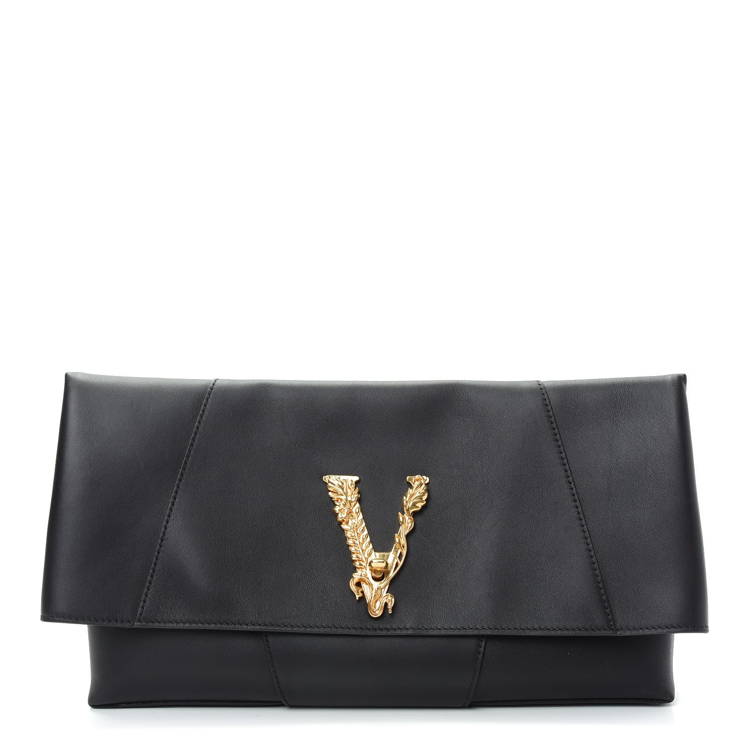 Versace Vitello Virtus First Line Clutch Black 1 of 9