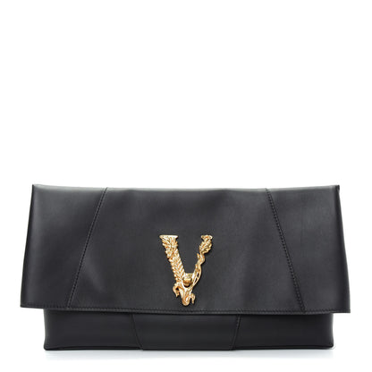 Versace Vitello Virtus First Line Clutch Black 1 of 9