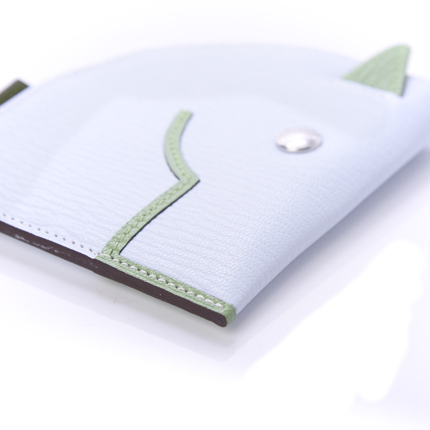 Hermes Chevre Mysore Paddock Change Purse Blue Brume Vert Criquet 6 of 9