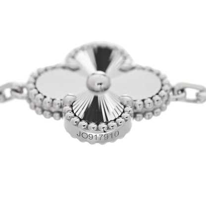 Van Cleef & Arpels 18K White Gold 5 Motifs Guilloche Vintage Alhambra Bracelet 3 of 5