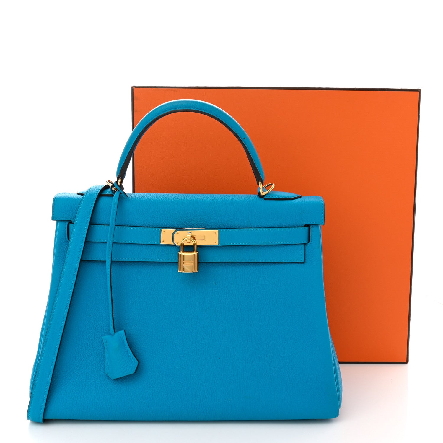 Hermes Togo Kelly Retourne 32 Bleu Zanzibar 11 of 11
