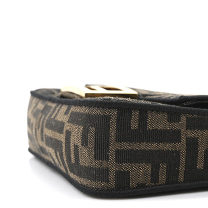 Fendi Fabric Jacquard FF 1974 Mini Baguette Tobacco Moro Black 10 of 11