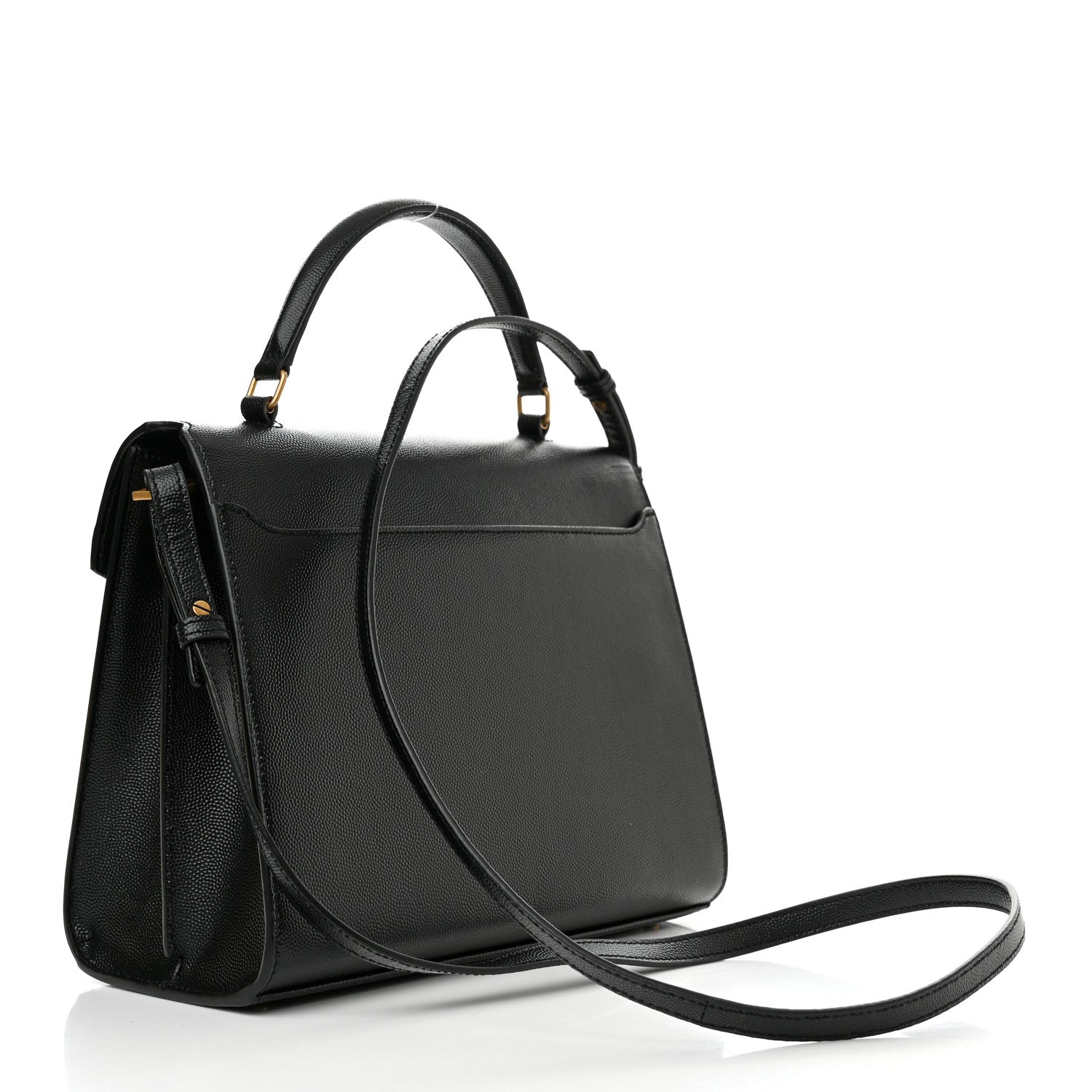 Saint Laurent Grain de Poudre Medium Classic Monogram Cassandra Top Handle Black 3 of 10