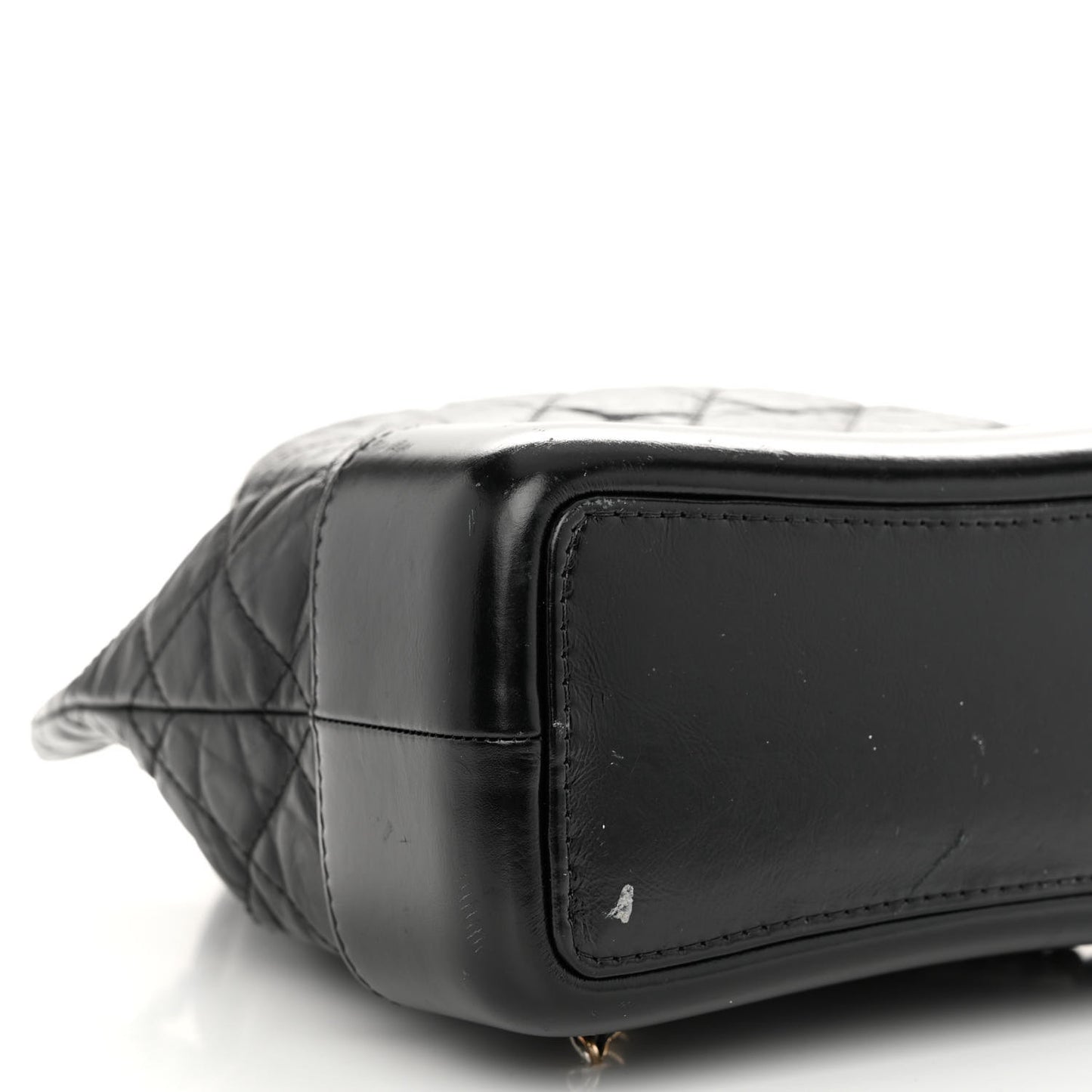 Aged Calfskin Quilted Small Gabrielle Backpack Black