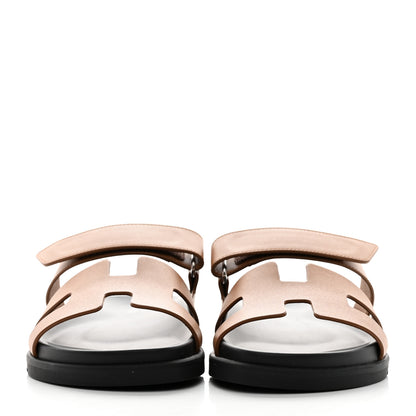 Hermes Calfskin Womens Chypre Sandals 38.5 Naturel 2 of 9