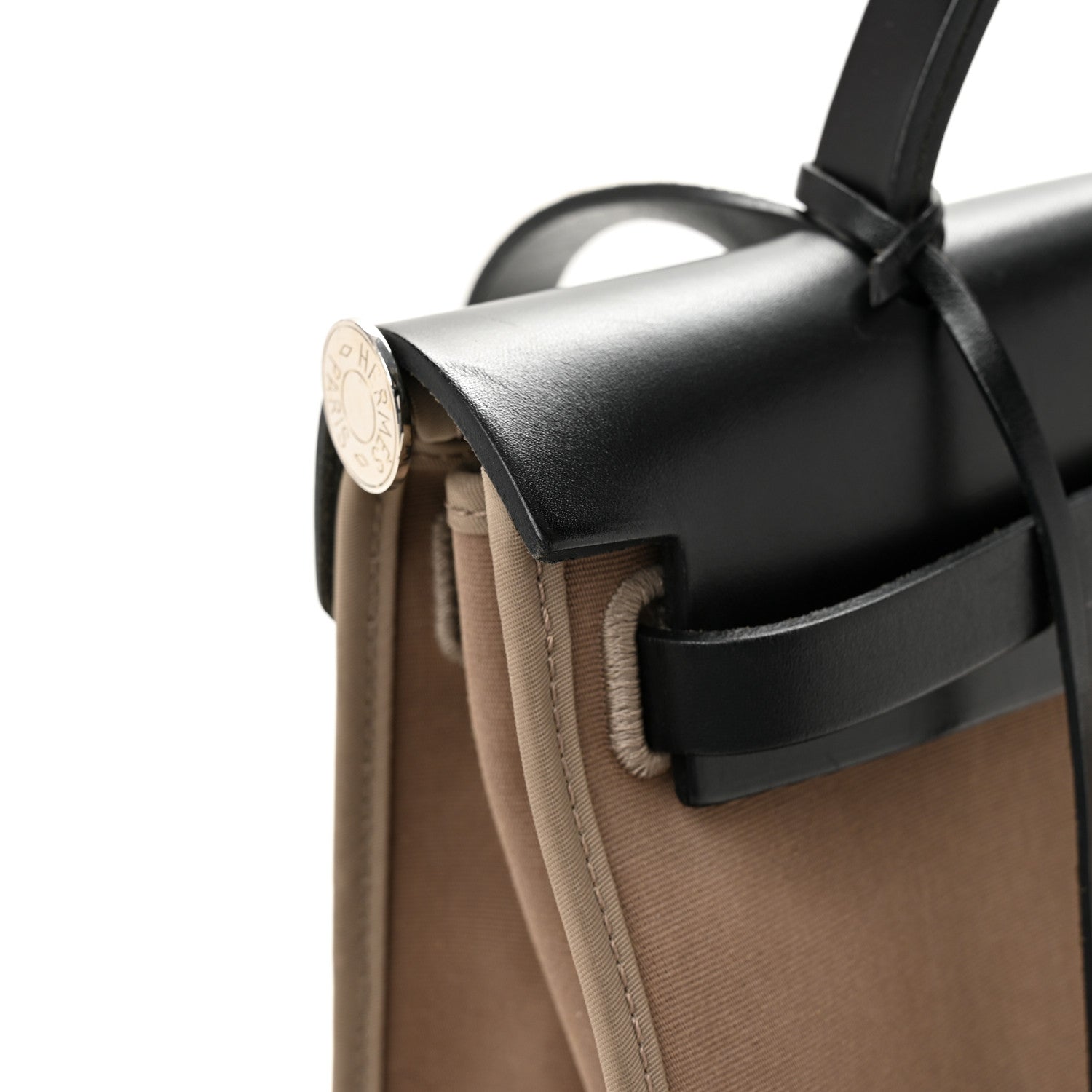 Hermes Toile Officier Vache Hunter Herbag Zip 31 PM Etoupe Bleu Indigo Etoupe Black 14 of 15