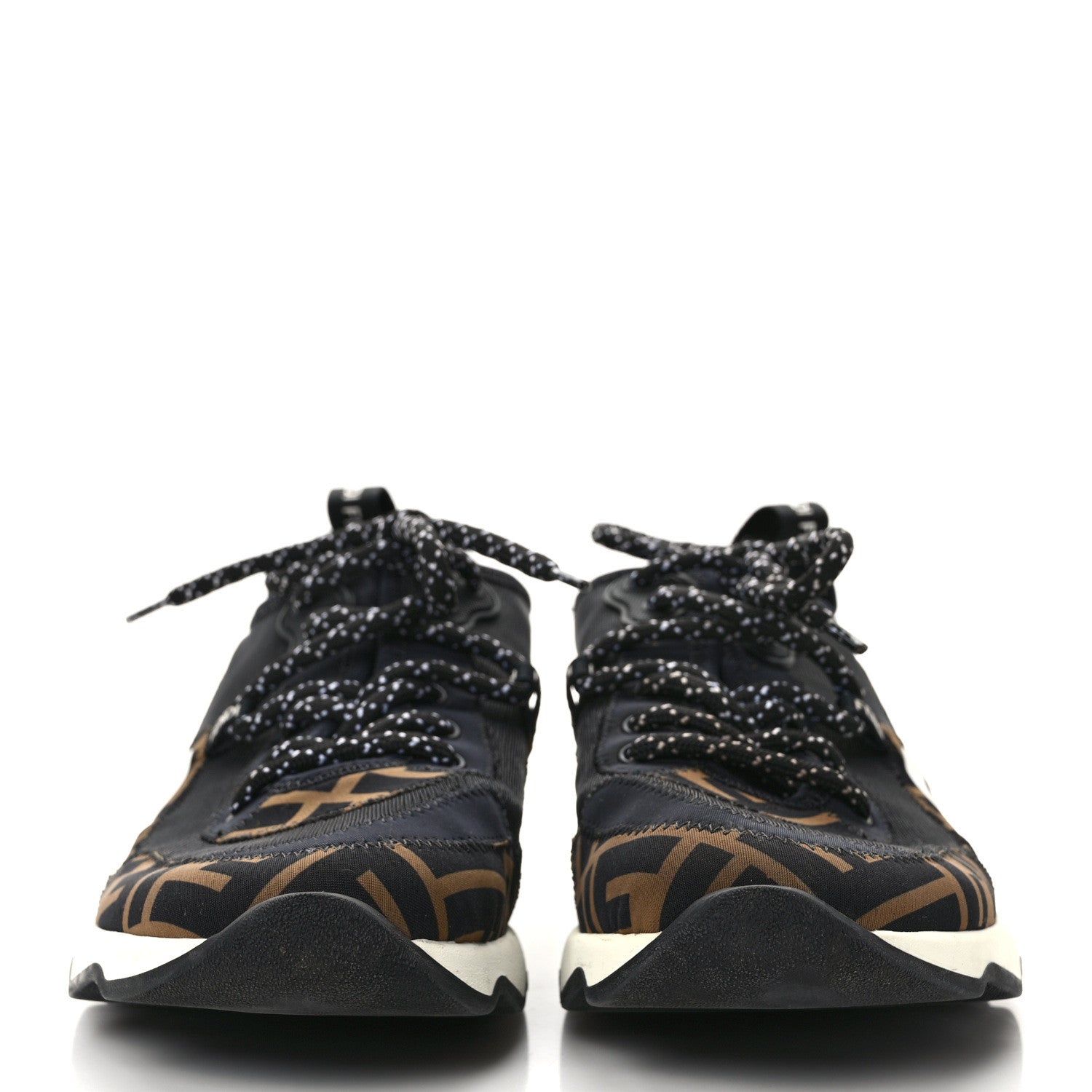 Fendi Technical Mesh Lycra FFreedom Patchwork Sneakers 39 Black Tobacco 2 of 8